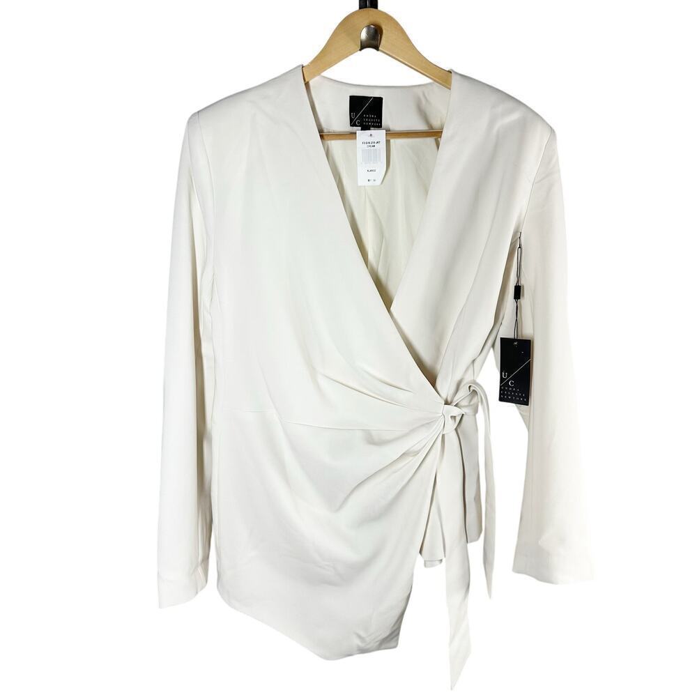 Undra Celeste NY Wrap Blazer Cream Size XL Business Casual Office